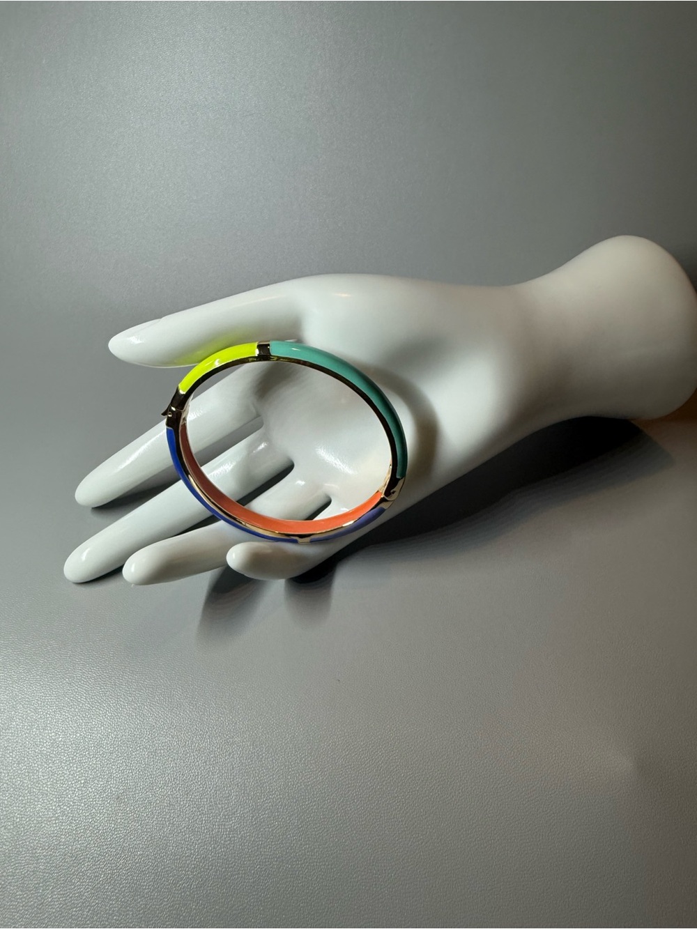 Macy's Multicolor Enamel Colorblock Hinged Bangle